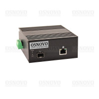 OSNOVO OMC-1000-11HX/I Промышленный компактный медиаконвертер Gigabit Ethernet с поддержкой PoE
