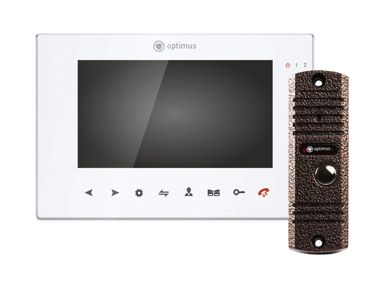 Optimus VMH-7.1 (w)+ DSH-E1080 (медь) Комплект видеодомофона