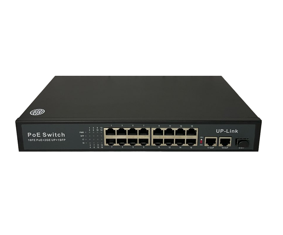 ON-POE16 Пассивный POE-коммутатор 16хPOE + 2хUplink + 1хSFP