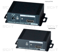 HE02EIP Комплект для передачи (удлинитель) HDMI сигнала, ИК сигнала и питания по одному кабелю витой пары (HDBaseT)