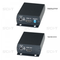 HE01C Комплект (передатчик HE01CT + приёмник HE01CR) для передачи сигналов HDMI по коаксиальному кабелю