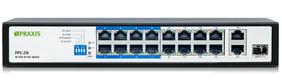 PPS-216 Неуправляемый коммутатор с технологией PoE для систем IP-видеонаблюдения PPS-216 Неуправляемый коммутатор с технологией PoE для систем IP-видеонаблюдения