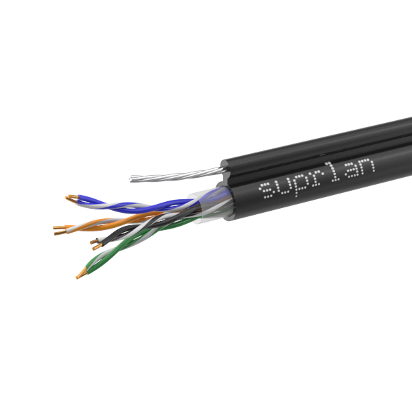 Кабель SUPRLAN Standard UTP Cat.5e 4x2xAWG24 Cu PE Outdoor T-FG8 (трос) 305м