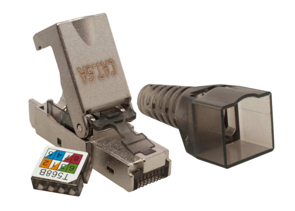 Коннектор 8P8C STP Cat.6A (RJ-45) безынструментальный Коннектор 8P8C STP Cat.6A (RJ-45) безынструментальный